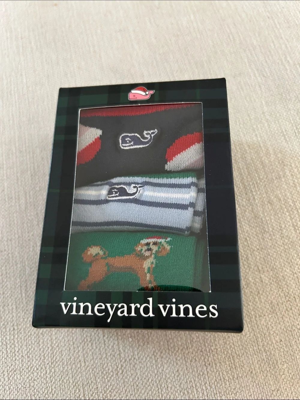 Vineyard Vines Three Sock Pack Holiday Icon 3 pack socks for boys, One size NWT